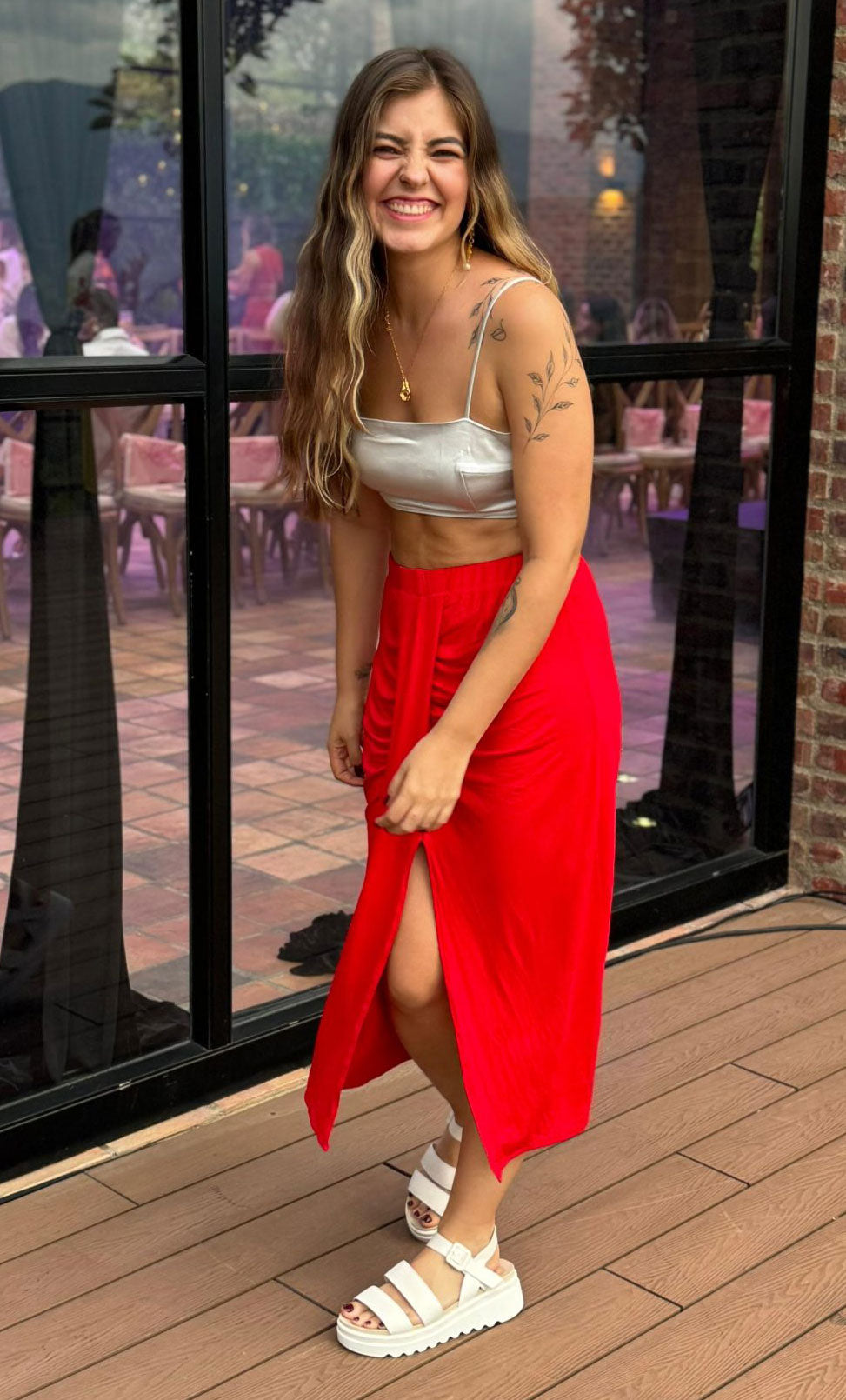 Falda Amelí roja