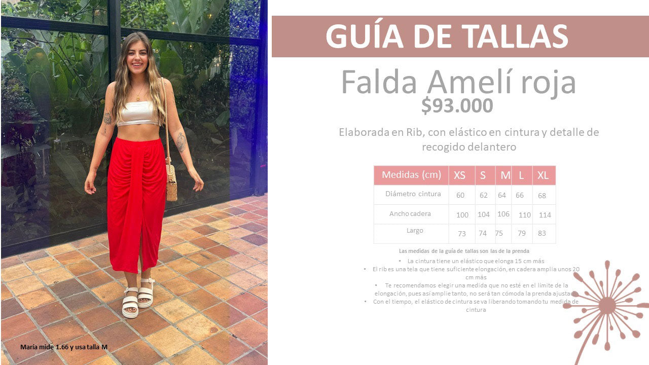 Falda Amelí roja