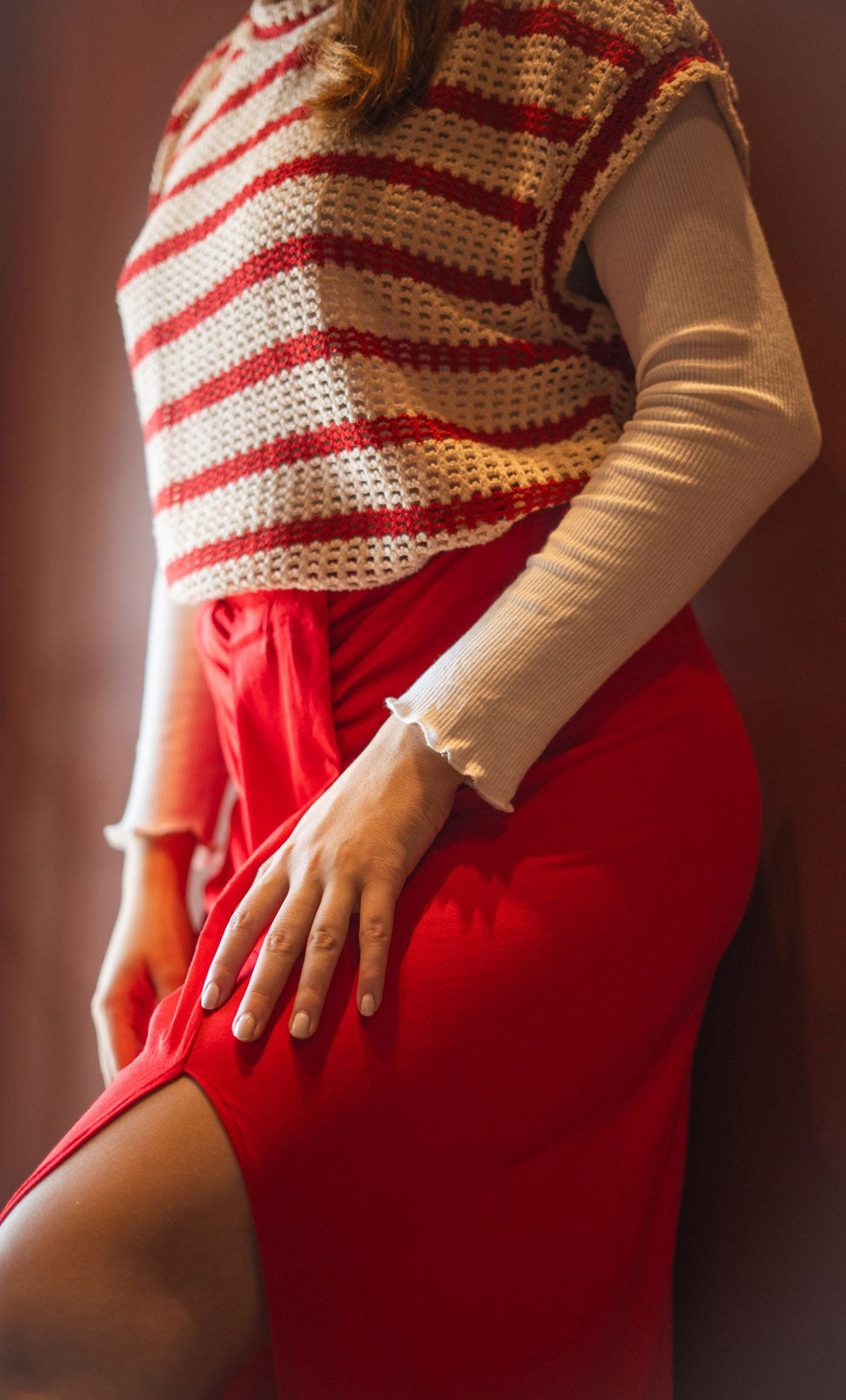 Falda Amelí roja
