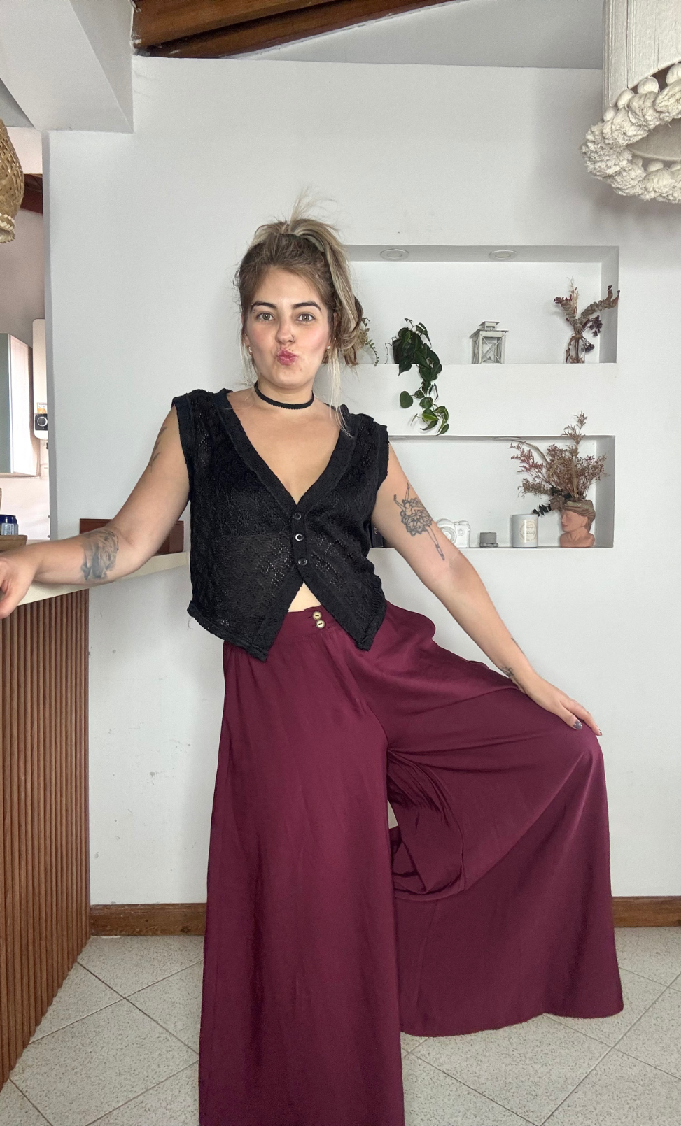 Pantalón Aloe Vino