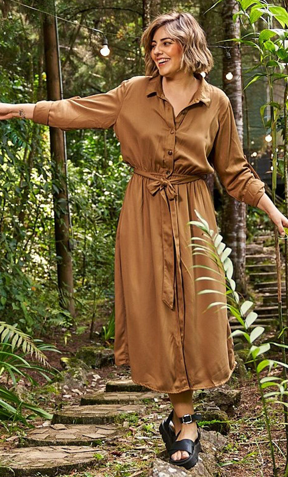 Vestido Rosario Caqui