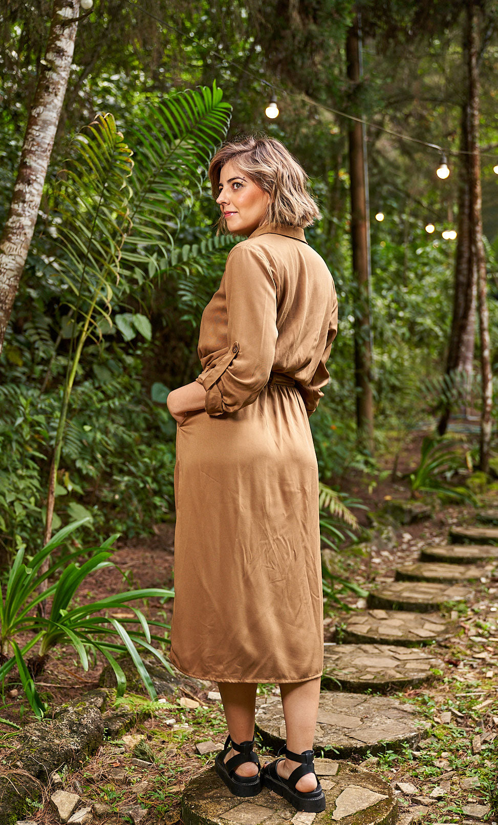 Vestido Rosario Caqui