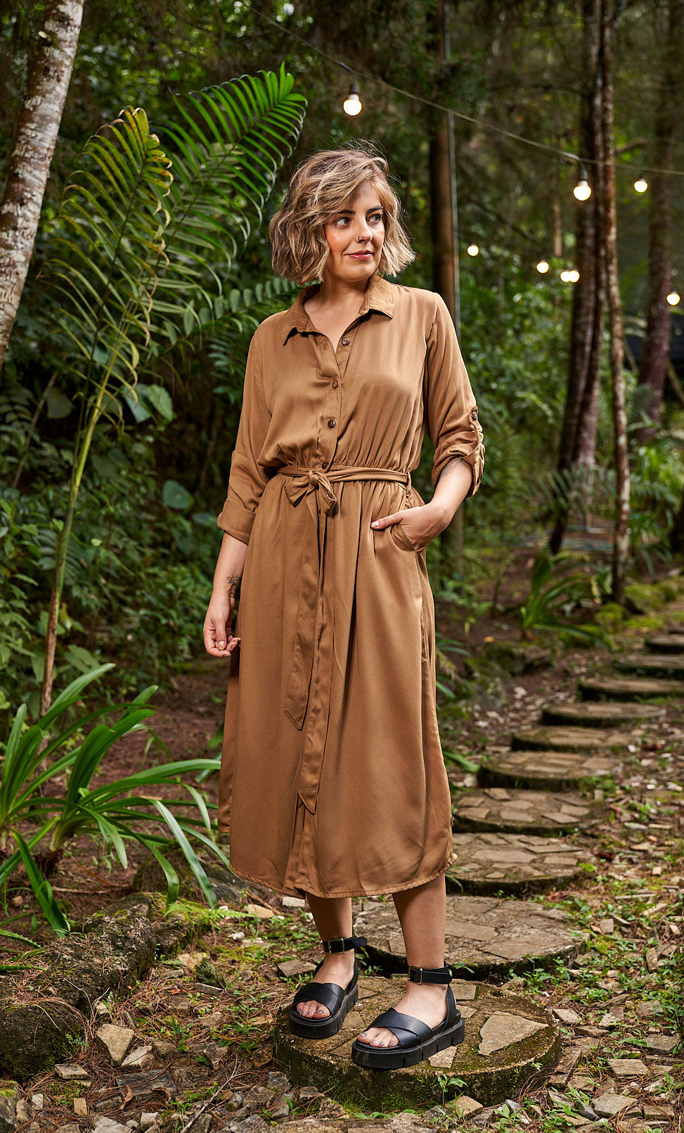 Vestido Rosario Caqui