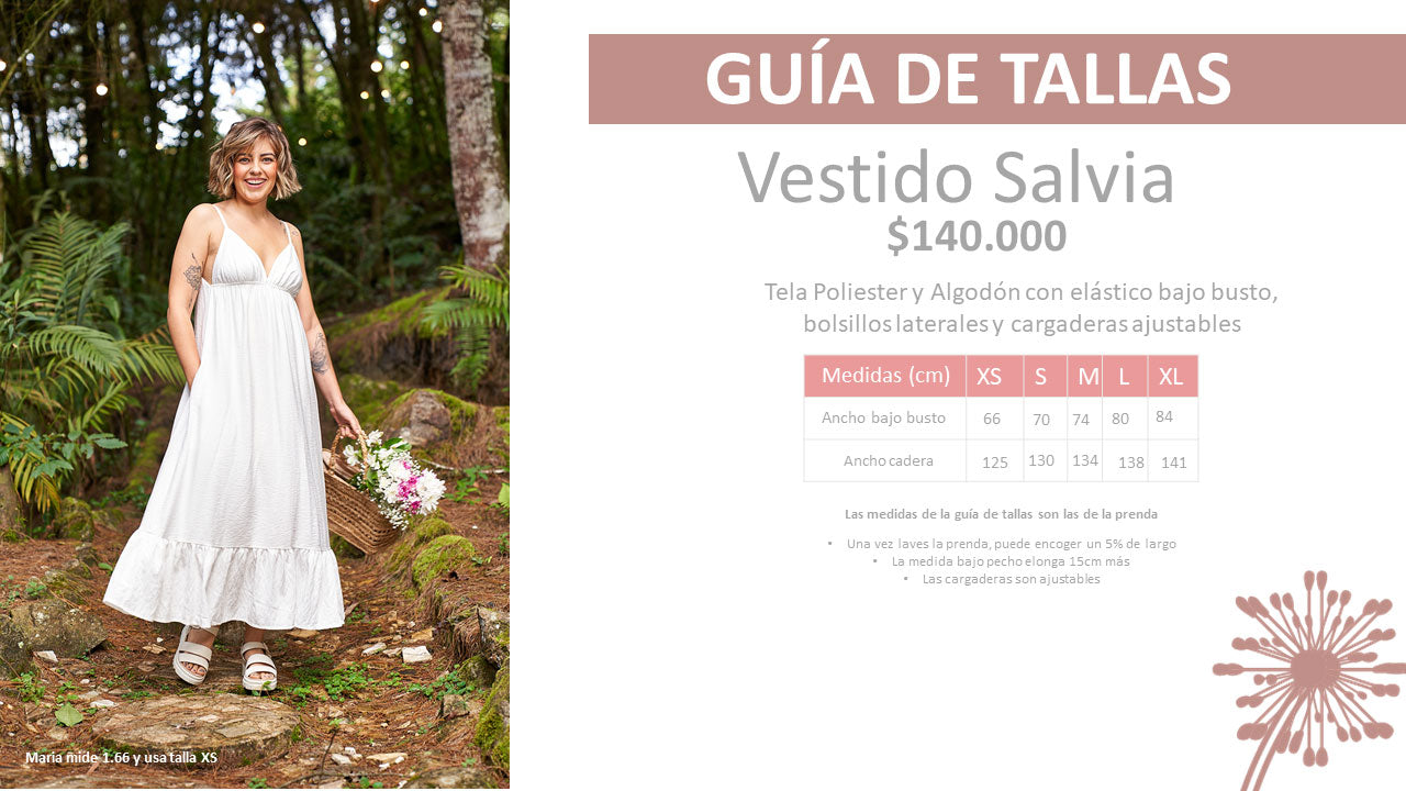 Vestido Salvia blanco