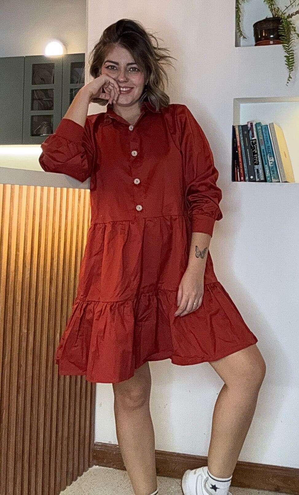 Vestido Leo terracota