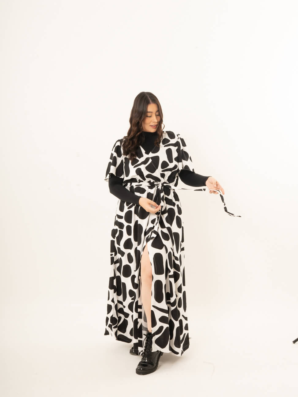 Vestido Lucía blanco negro