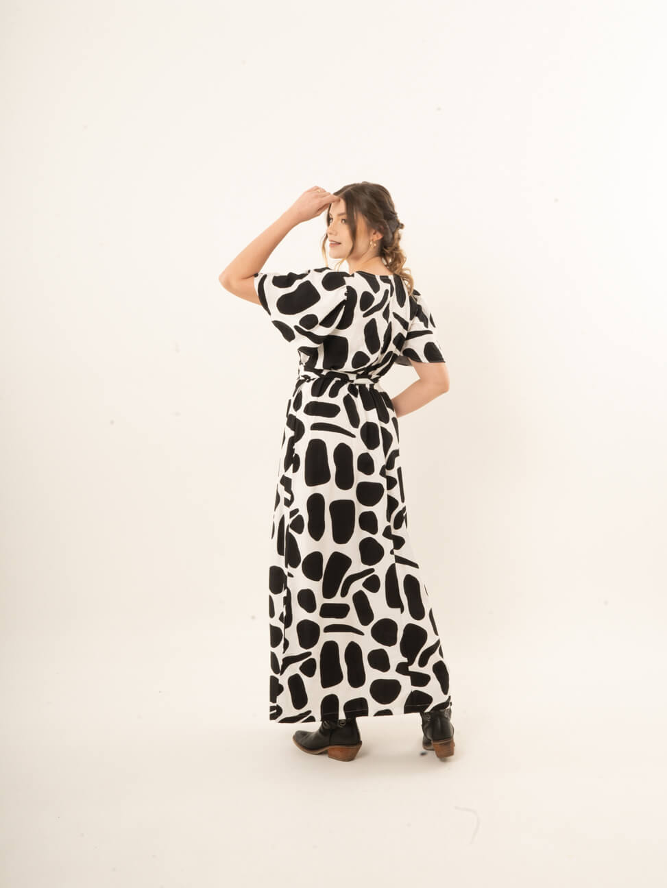 Vestido Lucía blanco negro