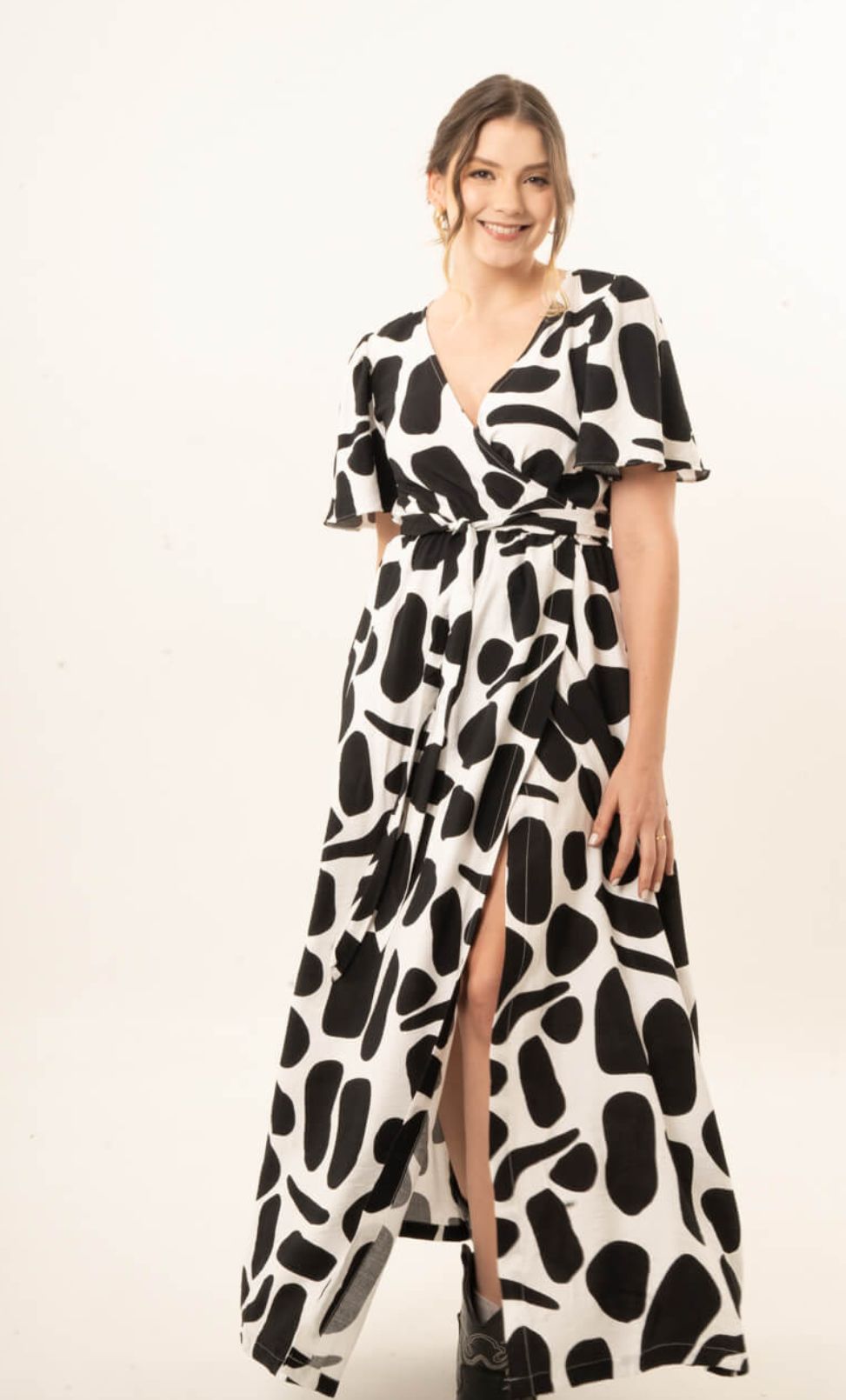 Vestido Lucía blanco negro
