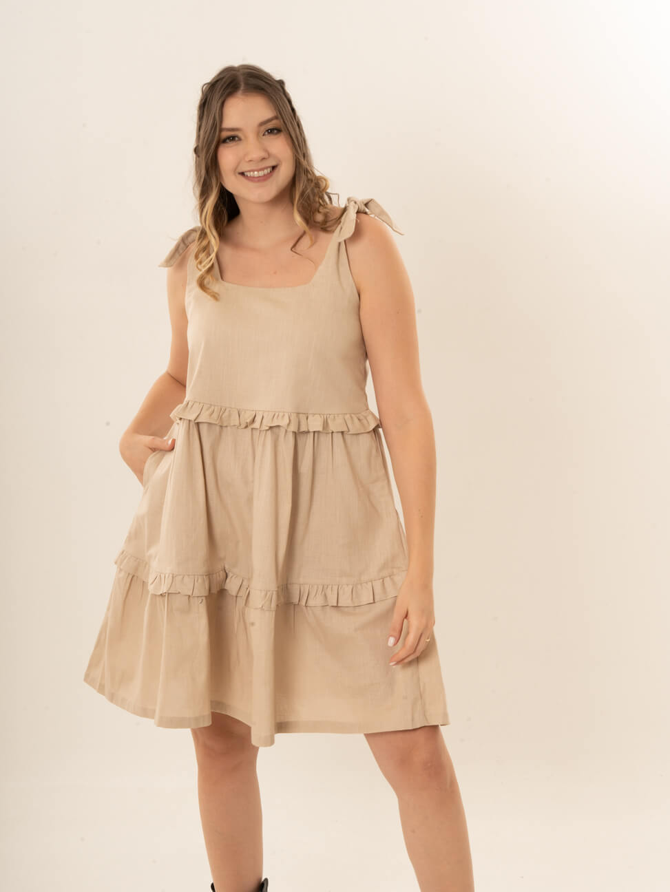 Vestido Selene caqui