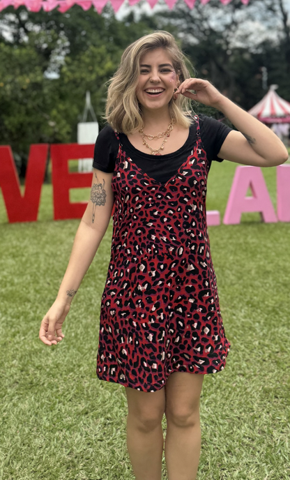 Vestido Camelia print rojo