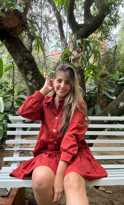 Vestido Leo terracota