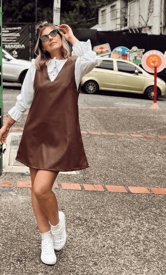 Vestido Alfa café