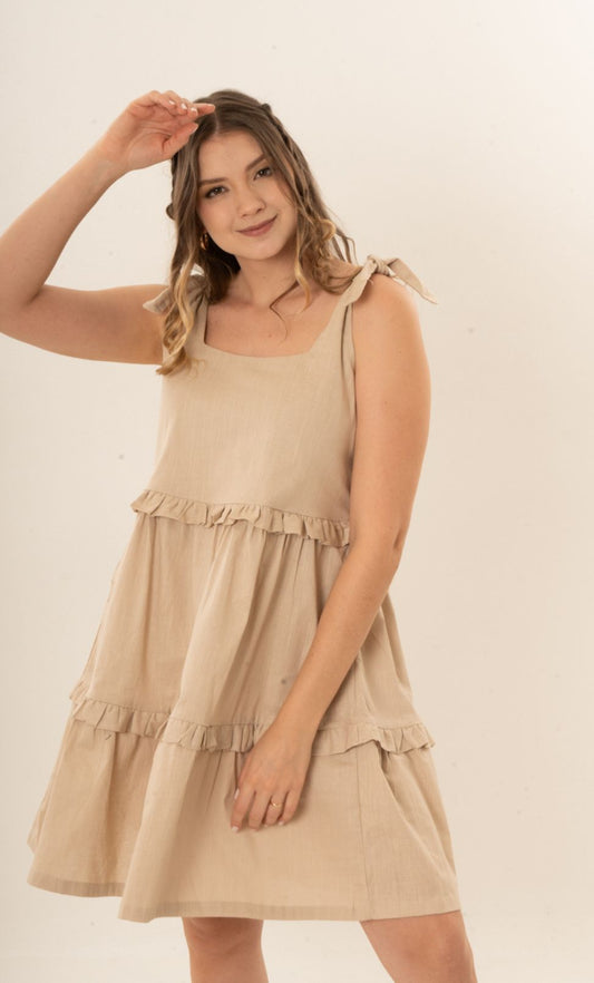 Vestido Selene caqui